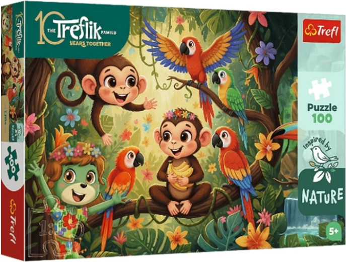 Trefl Inspired By Nature puzzle Małpki a priatelia 100 dielikov