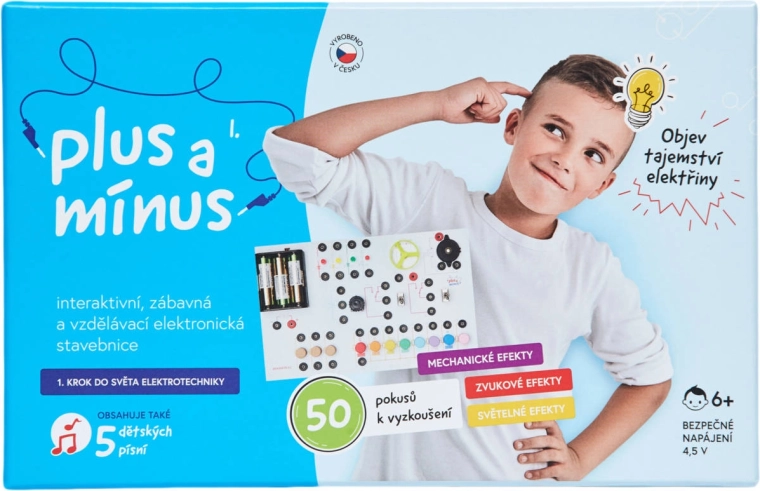 Plus a mínus elektronická detská elektronická stavebnica – 50 pokusov (CZ)