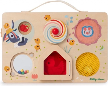 Lilliputiens drevený panel s aktivitami – dobrodružstvo na farme