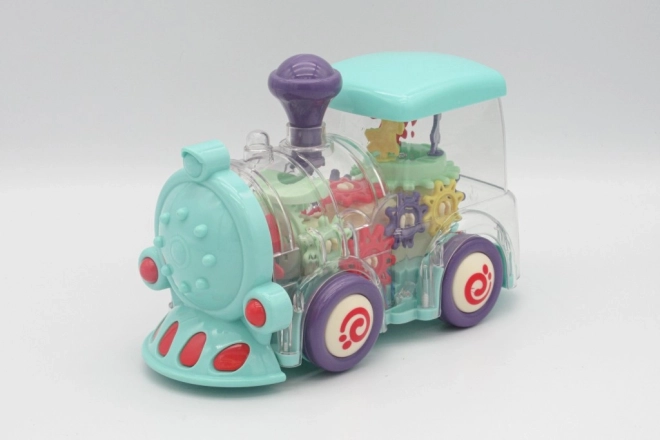 Transparentná hračka vlak so svetlami a hudbou