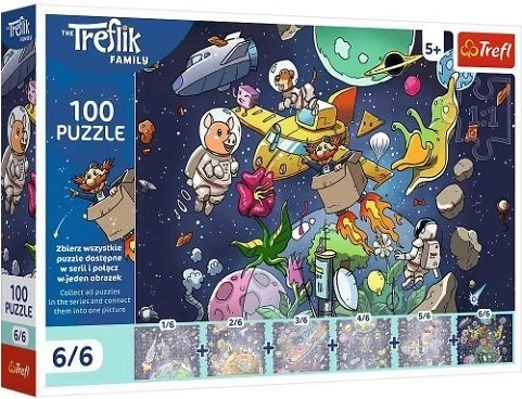 Puzzle Trefl Rodina Treflíkov: Strýko vo vesmíre 100 dielikov