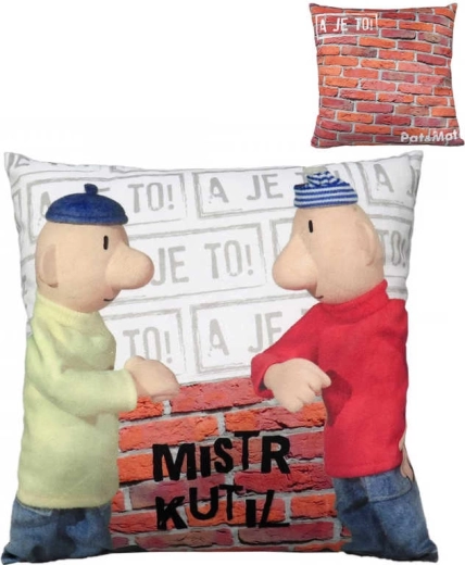 Moravská ústredňa plyšový vankúš Pat a Mat majster kutil 30 × 30 cm