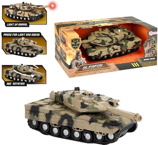 Toi Toys Alfafox vojenský tank na trenie so svetlami a zvukmi - 1 kus