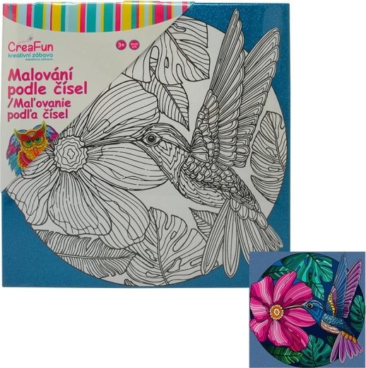 Maľovanie na plátno – kolibrík 30 × 30 cm