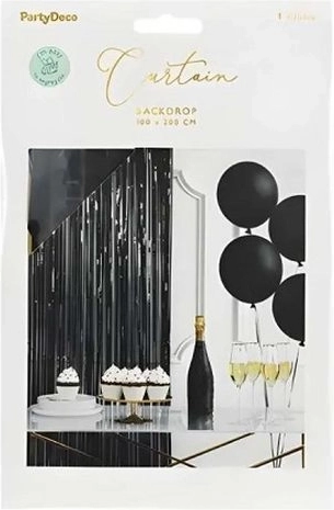 Čierny party záves 100 × 200 cm