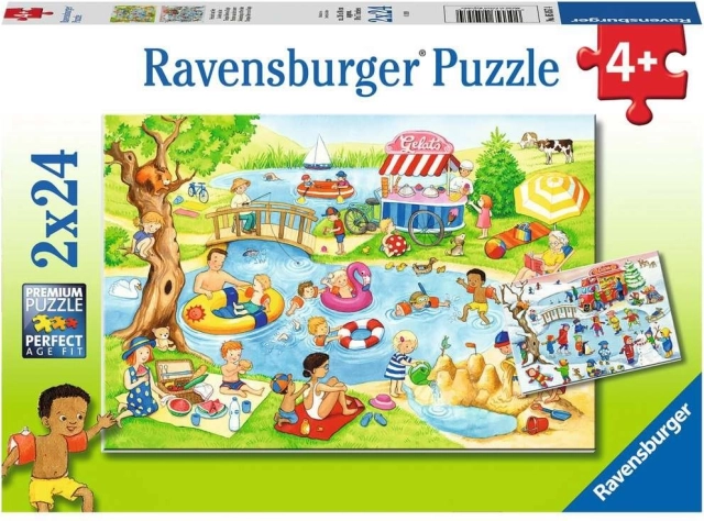 Ravensburger puzzle Zábava pri rybníku 2×24 dielikov
