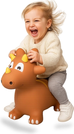 Nafukovací skákací dinosaurus Jamara HoppyDoo triceratops s pumpičkou