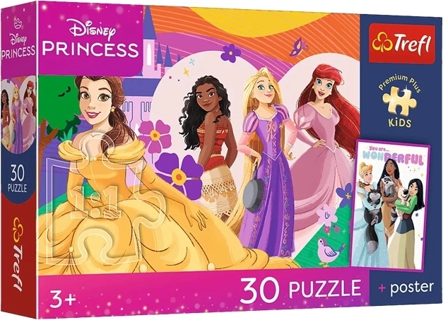 Puzzle Premium Plus Kids Disney princezné a priateľstvo 30 dielikov