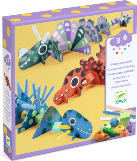 DJECO kreatívna sada na navliekanie dinosaurov