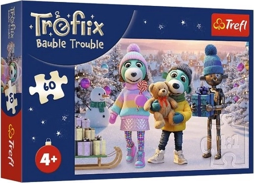 Detské puzzle 60 dielikov Zimný Robobot – Rodina Treflíkov