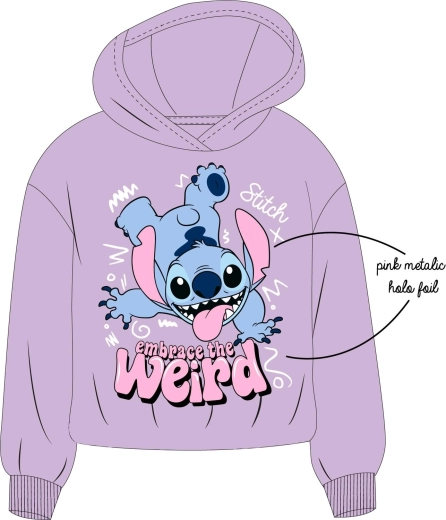 Disney Stitch dievčenská mikina s kapucňou 134–176 cm - 1 kus