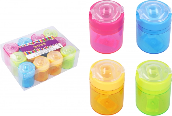 Strúhadlo na dve ceruzky s priehľadným zásobníkom