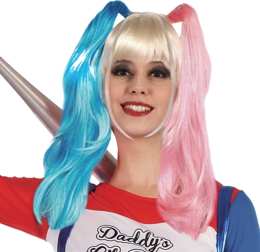 Detská parochňa Harley Quinn – čierno‑červená karnevalová parochňa