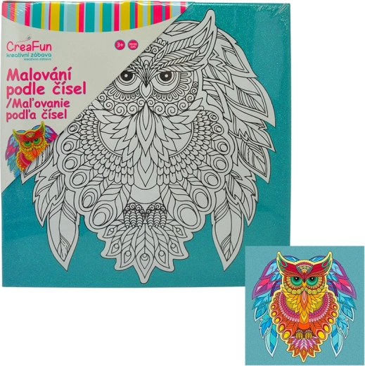 Maľovanie na plátno – sova múdrosti 30 × 30 cm