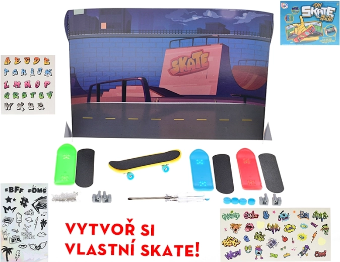 Kreatívna sada na fingerboard 9,5 cm – zostavenie a dekorácia, 4 dosky
