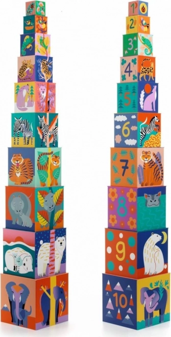 Stohovacia veža s divokými zvieratami DJECO