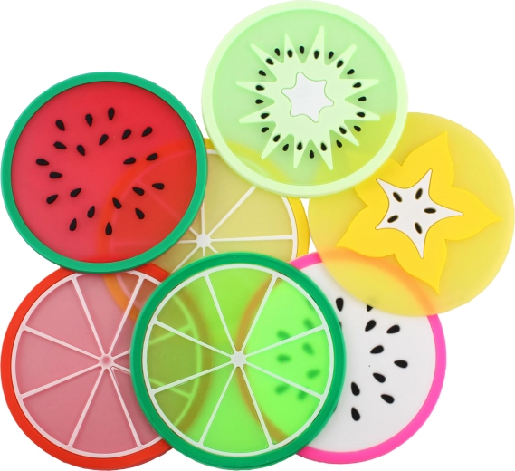 Podložka pod hrnček s ovocným motívom 8,5 × 8,5 cm PVC