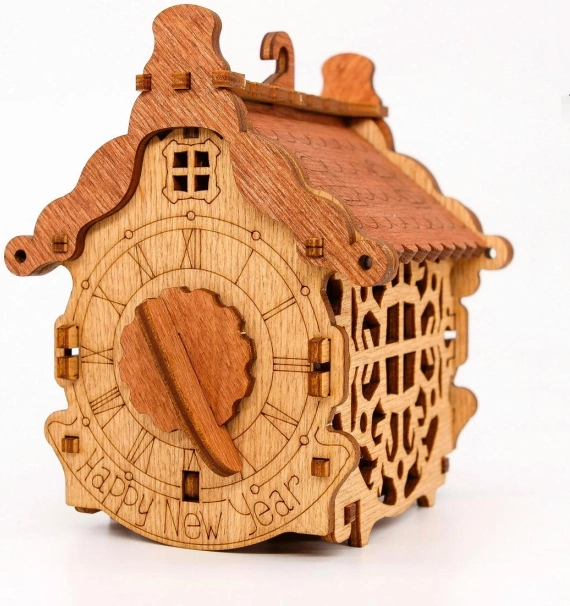 Drevená hlavolamová darčeková krabička šťastný nový rok