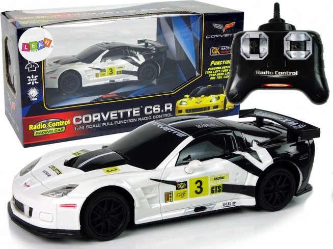 Športové závodné auto R/C 1:24 Corvette C6.R biela so svetlami