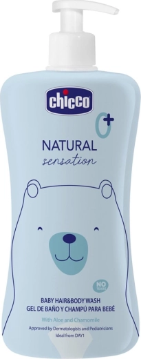 Chicco Natural Sensation šampón na vlasy a telo s aloe a harmančekom 500 ml