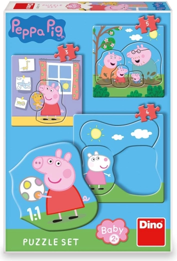 Puzzle sada Peppa Pig: Rodina 3–5 dielikov pre batoľatá