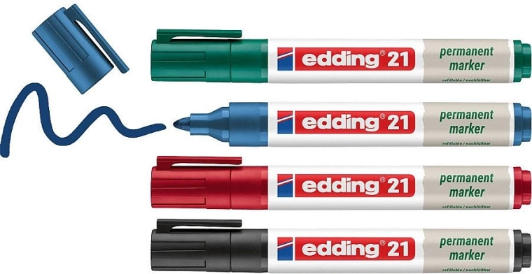Permanentný popisovač Edding EcoLine 21, sada 4 ks