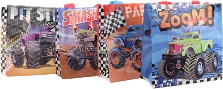 Darčeková taška MONSTER TRUCK z plastu 20 × 20 × 9 cm