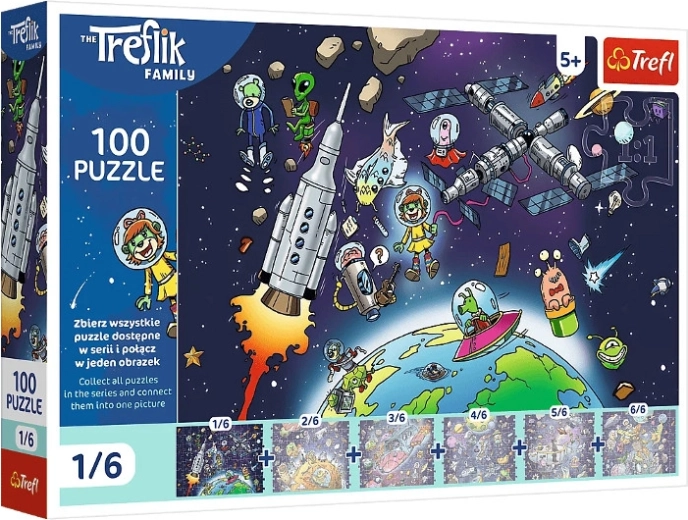 Trefl Puzzle 100 dielikov Treflinka vo vesmíre