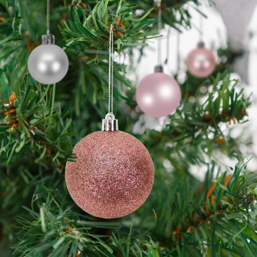 Súprava vianočných ozdôb na stromček rose gold, 16 ks, 3 – 6 cm