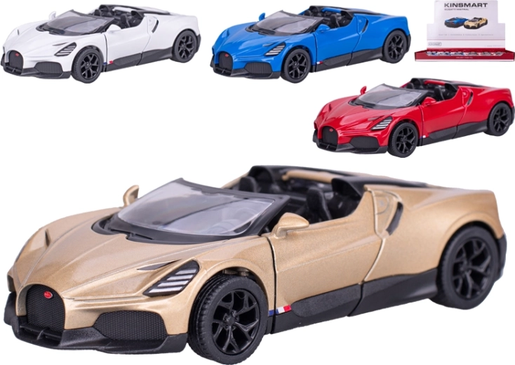 Kinsmart Bugatti Mistral kovový model 1:36 s otváracími dverami