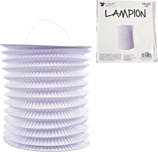 Papierový lampión valec biely 15 cm