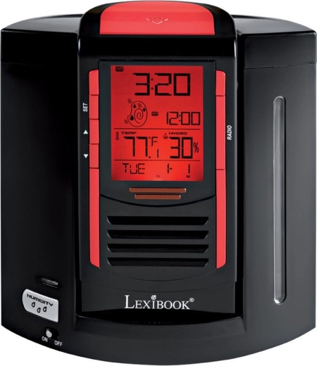 Rádiobudík so zabudovaným zvlhčovačom vzduchu