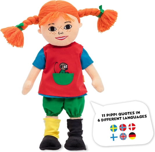 Mäkká hovoriaca bábika Pippi Dlhá pančucha 40 cm