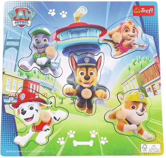 Drevené mini puzzle PSI PATROL – 5 dielikov