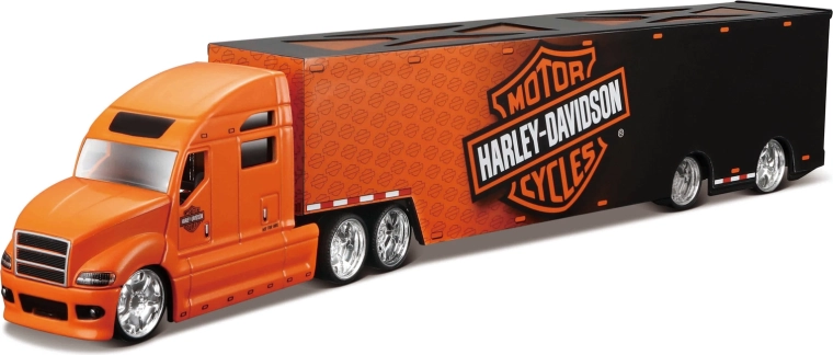 Maisto Harley-Davidson hauler čierno-oranžový 1:64