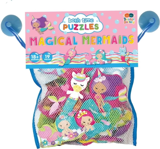Kúpeľňové puzzle do vane s morskými vílami Buddy & Barney