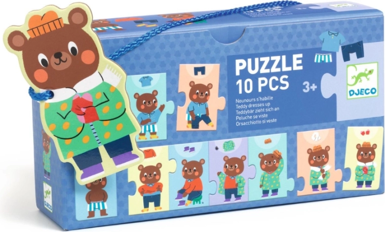 Puzzle Medvedík sa oblieka 10 dielikov