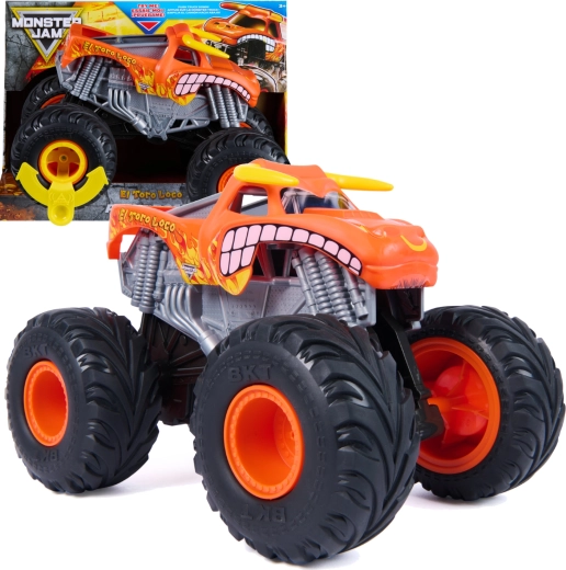 Monster Jam El Toro Loco Rev ’N’ Roar monster truck v mierke 1:18