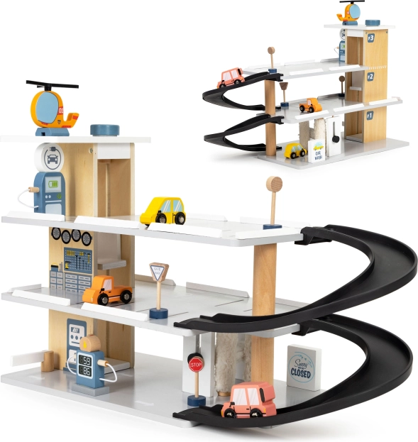 Drevená garáž s výťahom a umývačkou ECOTOYS