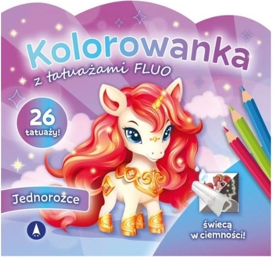 Fluo omaľovánky s tetovaním jednorožcov
