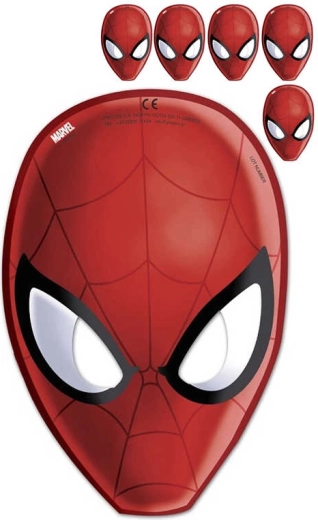 Karnevalová maska Spider-Man 23 cm, sada 6 ks