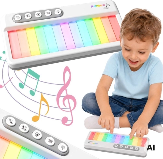 Woopie dúhové dotykové piano s podsvietením a režimom učenia – 1 kus