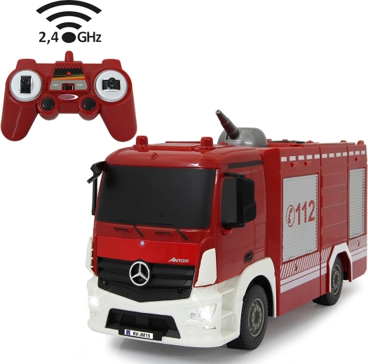 Jamara hasičské auto Mercedes-Benz Antos na diaľkové ovládanie 1:26 s funkciou striekania 2,4 GHz