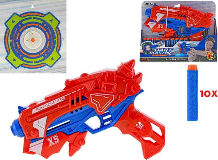 Pištoľ na penové náboje s terčom 23 cm