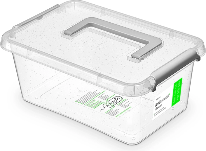 Antibakteriálny úložný box s vekom a rukoväťou 4,5 l