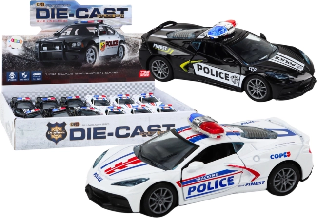 Kovové policajné autíčko 1:32 s pohonom