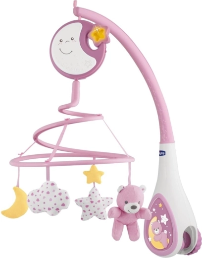 Chicco Next2Dreams 3v1 hudobný kolotoč nad postieľku s nočným svetlom ružový 0m+