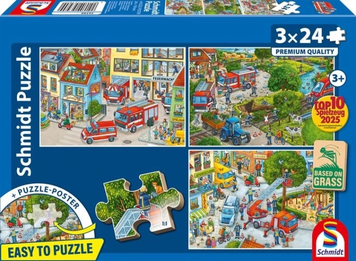 Puzzle hasiči 3×24 dielikov