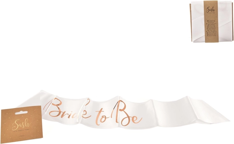 Saténová šerpa Bride To Be bielo-zlatá