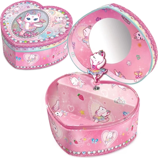 Šperkovnica s hudbou mačka Srdce